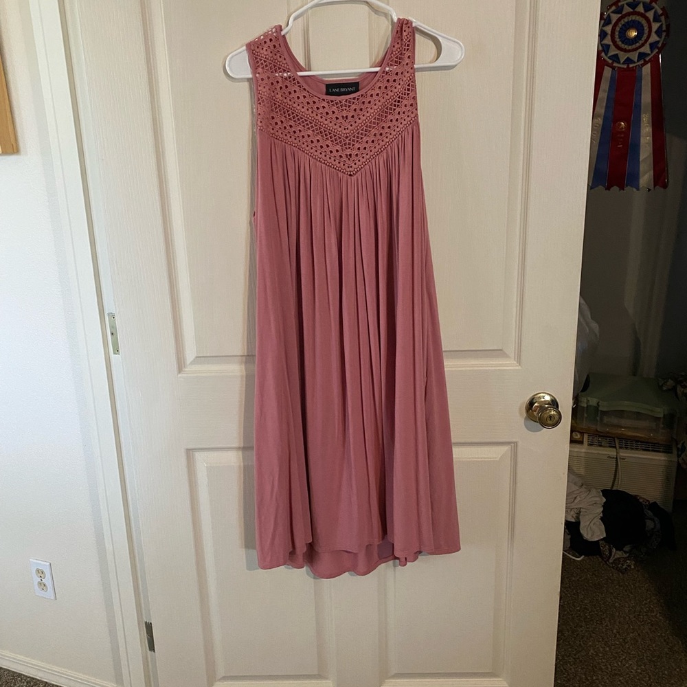 Lane Bryant pretty pink flowy dress size 18